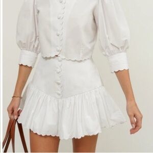 Vita Grace Paulette Scalloped Cotton Skort